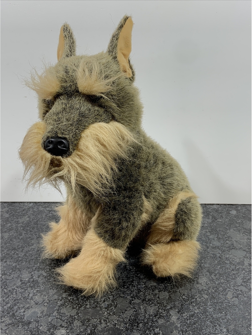 E & J Classic 16" Brown Sitting Schnauzer Realistic Plush Stuffed Animal MINT
